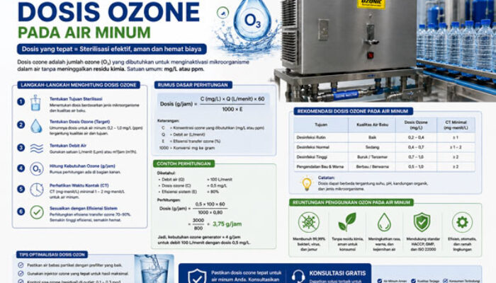 Cara Menghitung Dosis Ozone pada Air Minum